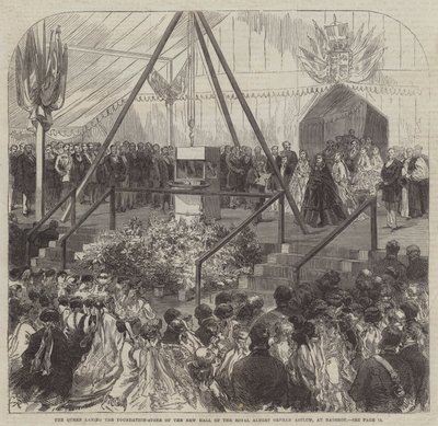 The Queen Laying the Foundation-Stone of the New Hall of the Royal Albert Orphan Asylum, at Bagshot by Sir John Charles Robinson