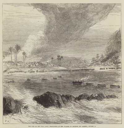 The War on the Gold Coast, Destruction of the Villages of Ampenee and Akimfoo, 14 October by Sir John Charles Robinson