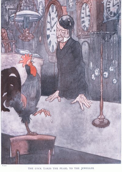 The Cock Takes the Pearl to the Jeweller by Charles Robinson