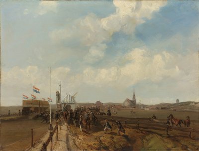Racetrack at Scheveningen, Opened 3 August 1846 by Charles Rochussen (signed by artist)