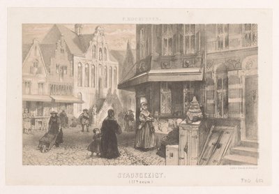 People on the Street (17th Century Cityscape) by Charles Rochussen