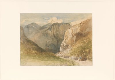 Ox Carts on a Road between the Mountains in the Canton of St. Gallen by Charles Rochussen