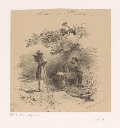 Resting Painter Talking to Another Artist by Charles Rochussen