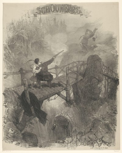 Scene from Ballet The Black Devil Theatre (title on object) Announcements of Ballets and Plays Performed in the Amsterdam City Theatre (series title) by Charles Rochussen