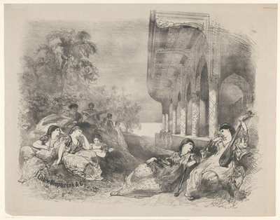 Scene from a Play with Eastern Women by Charles Rochussen
