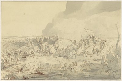 Battle Between Cavalry and Infantry in 16th-Century Attire by Charles Rochussen