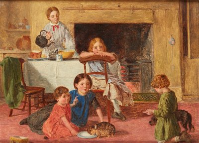 Feeding the New Kitten by Charles Rossiter