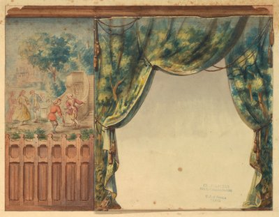 Design for Portion of Stairway in Château-sur-Mer, Newport, Rhode Island by Charles Salagnad, French