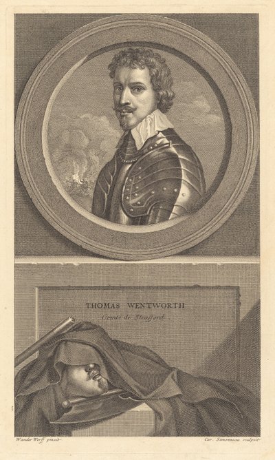 Thomas Wentworth, Earl of Strafford by Charles Simonneau after Adriaen van der Werff after Sir Anthony van Dyck