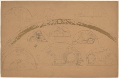 Studies for Lunettes (recto) by Charles Sprague Pearce