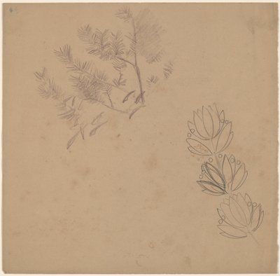 Study for a Border Design with a Sketch of a Tree by Charles Sprague Pearce