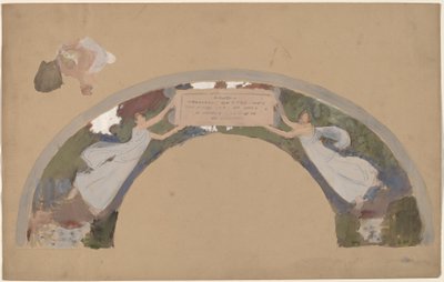 Study of Two Female Figures in Arched Border by Charles Sprague Pearce