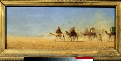 Caravan crossing the desert by Charles Theodore  Frere