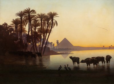 Along the Nile at Gyzeh by Charles Theodore Frere