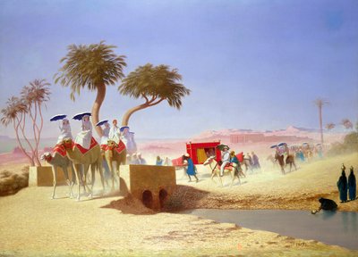 The Empress Eugenie visiting the Pyramids by Charles Theodore Frere