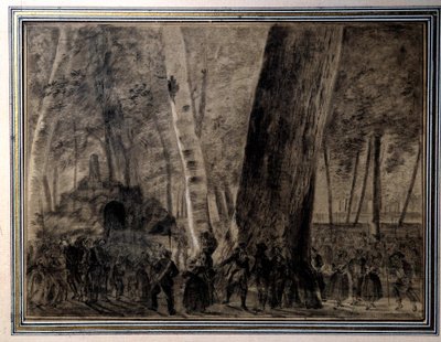 French Revolution: The Body of Jean-Paul Marat Buried in the Garden of the Cordeliers by Charles Thevenin