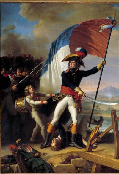The General Pierre Augereau leading the charge to the attack on the Pont d