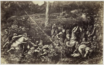 Photoreproduction of a drawing by Raphael, drowning army after Israel