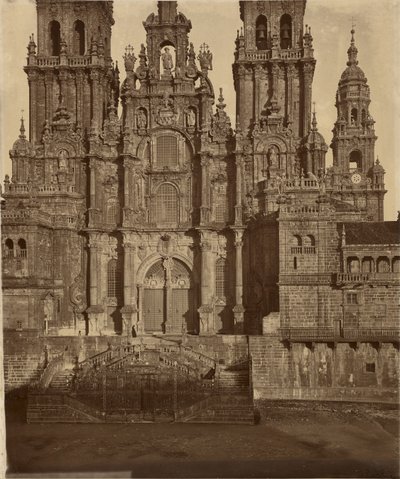 The West Front of the Cathedral of Santiago de Compostela, Spain by Charles Thurston Thompson