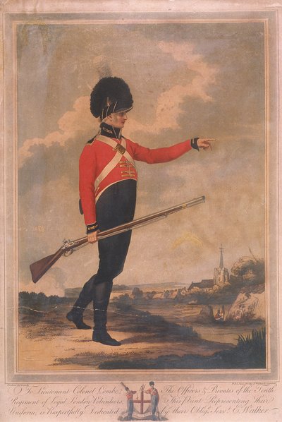 Military figure wearing the uniform of the tenth regiment of Loyal London Volunteers, 1804 by Charles Tomkins