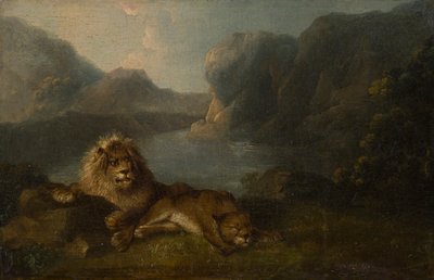 Lions in a Lakeside Landscape by Charles Towne