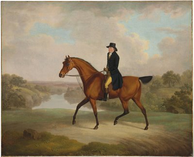 William Yates, Esq., of Springside, on his favourite roadster by Charles Towne