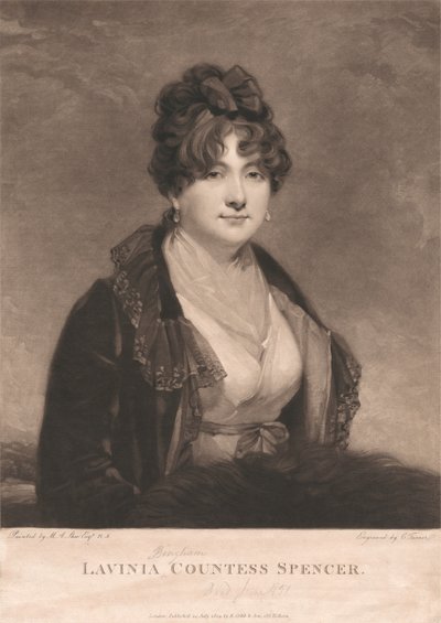 Lavinia Bingham, Countess Spencer by Charles Turner