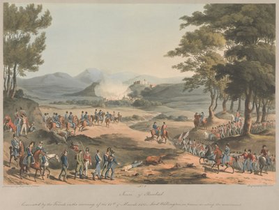 No.4 Town of Poinbal. Evacuated by the French on the Morning of 11 March 1811 by Charles Turner