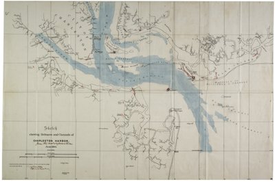Sketch showing defences and channels of Charleston Harbour, June 1864 by Charles V. Bartelle