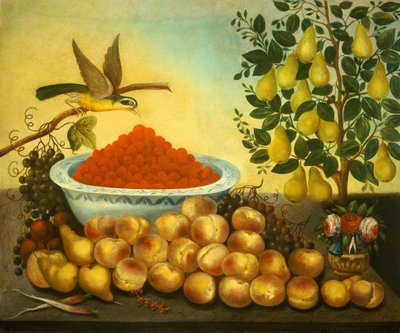 Still Life: Fruit, Bird, and Dwarf Pear Tree by Charles V. Bond