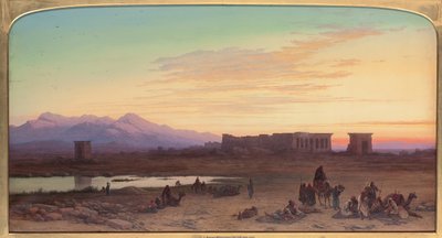 Bedouin Encampment Before the Temple of Hathor at Dendera, Egypt, 1867 by Charles Vacher