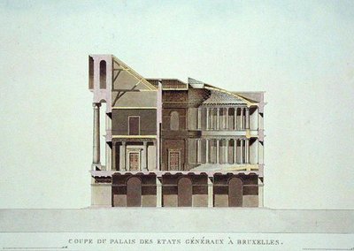 Cross Section of the Palais des Etats Generaux, Brussels, from 