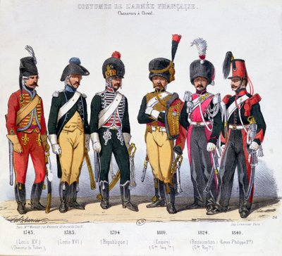 Costumes of French Cavalrymen from 1743 to 1840 by Charles Vernier