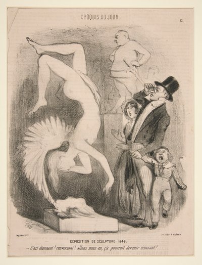 Exhibition of Sculpture 1849, from the series Croquis du Jour published in Le Charivari by Charles Vernier