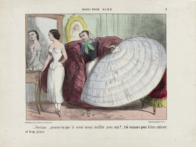 Justine, do you think I will be thick enough with that... From Modes for Laughing, 1855-1859 by Charles Vernier
