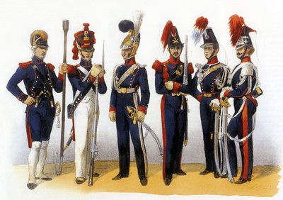Uniforms of French Army: National Guard (Artillery and Cavalry) by Charles Vernier