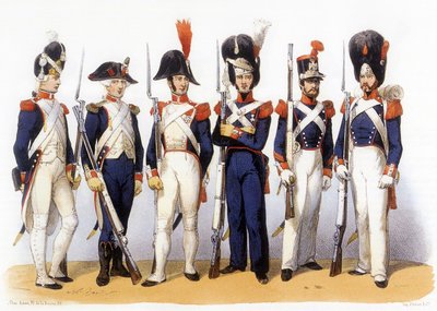 Uniforms of French Army, National Guard (Infantry) 18-19th century by Charles Vernier
