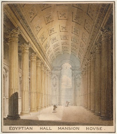 Interior view of the Egyptian Hall, Mansion House, City of London by Charles Wild