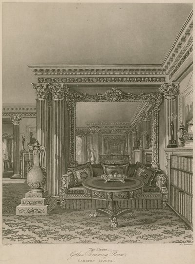 The Alcove, Golden Drawing Room, Carlton House, London by Charles Wild