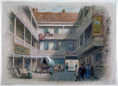 Courtyard of the White Hart Inn, Borough High Street, Southwark, London by Charles Wilkinson