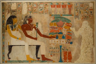 Vizier Rekhmire and his mother Meryt with food offerings by Charles Wilkinson