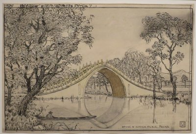 Bridge in Summer Palace, Peking by Charles William Bartlett