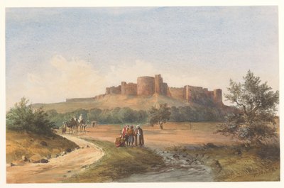 View of St. Louis Castle in Sidon, Lebanon by Charles William Meredith van de Velde