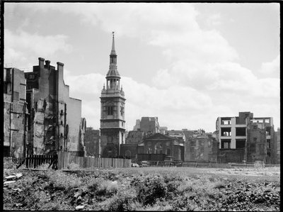 St Mary-le-Bow Church, Cheapside, City and County of the City of London, GLA, 1941-1945 by Charles William Prickett