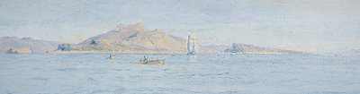 A Sunny Day off the Coast, Villefranche sur Mer by Charles William Wyllie