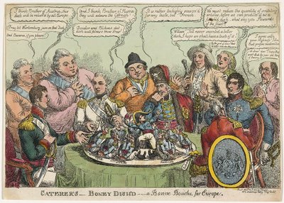 Caterers- Boney Dishd- a Bonne Bouche for Europe, pub. 1813 by Charles Williams