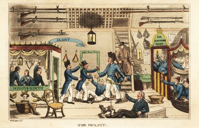 Johnny Newcome Drinking Grog in the Cockpit with Other Middys by Charles Williams