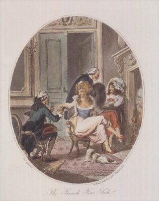 The French Fire Side, engraved by P.W. Tomkins by Charles after Ansell