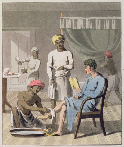 A Gentleman Dressing, Attended by His Head Bearer, and Other Servants, Plate 4 from 