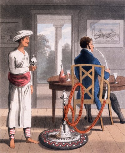 A Gentleman with his Hookah Burdah, or Pipe Bearer by Charles d Oyly